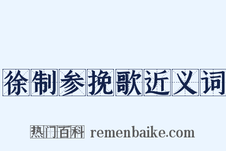 徐制参挽歌近义词是什么意思的图片